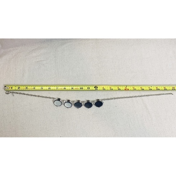 Lane Bryant Blue Statement necklace rhinestone clusters - Picture 6 of 6